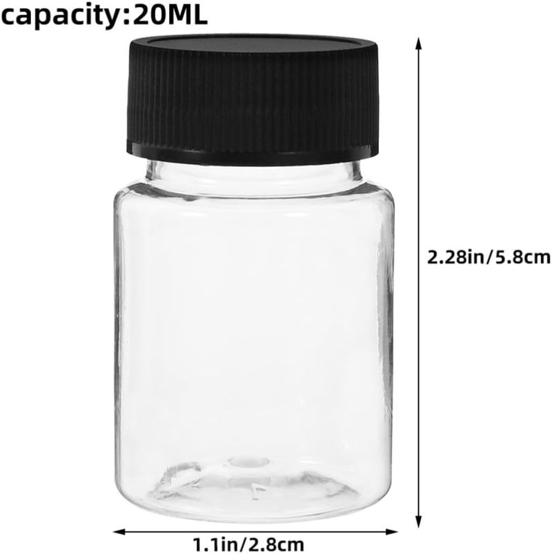 MAGICLULU 50pcs Plastic Sample Bottles 20ml Wide Mouth Reagent Bottles with Screw Caps Leak-proof Pet Liquid Containers for Chemical Analysis and Field Sampling - Image 2