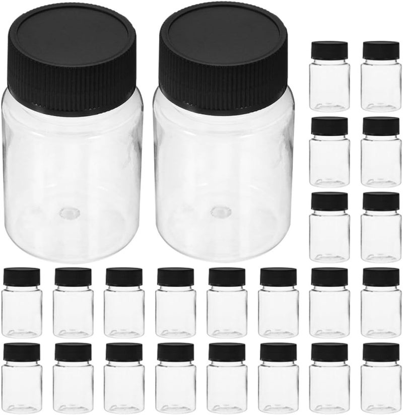 MAGICLULU 50pcs Plastic Sample Bottles 20ml Wide Mouth Reagent Bottles with Screw Caps Leak-proof Pet Liquid Containers for Chemical Analysis and Field Sampling - Image 1