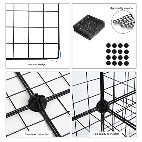 C&AHOME Wire Cube Storage, 6 - Cube Organizer Metal C Grids, Modular Shelves Units, Storage Bins Shelving, Closet Organizer, Ideal for Home, Office, Living Room, 36.6”L x 12.4”W x 36.6”H Black - Image 2