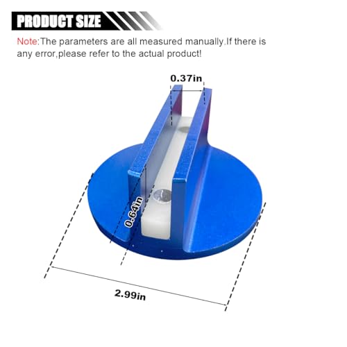 LHDOS Universal Magnetic Jack Pad, 0.37" Slotted Aluminum Grooved Jack Puck Pinch, Pinch Weld Frame Rail Adapter with Large Slotted for Most Cars (Blue) - Image 2