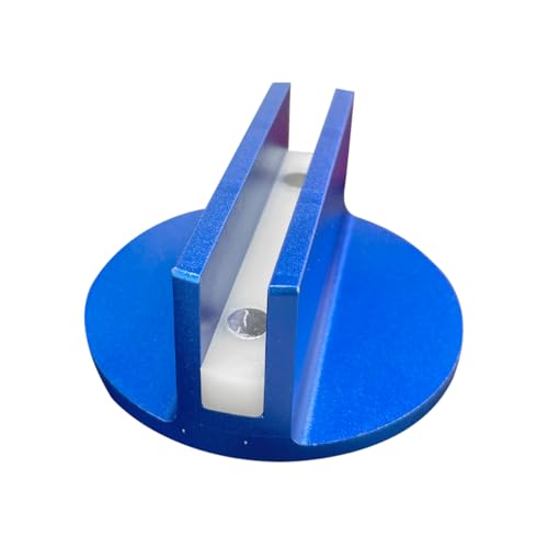 LHDOS Universal Magnetic Jack Pad, 0.37" Slotted Aluminum Grooved Jack Puck Pinch, Pinch Weld Frame Rail Adapter with Large Slotted for Most Cars (Blue) - Image 1