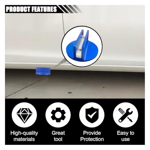 LHDOS Universal Magnetic Jack Pad, 0.37" Slotted Aluminum Grooved Jack Puck Pinch, Pinch Weld Frame Rail Adapter with Large Slotted for Most Cars (Blue) - Image 4