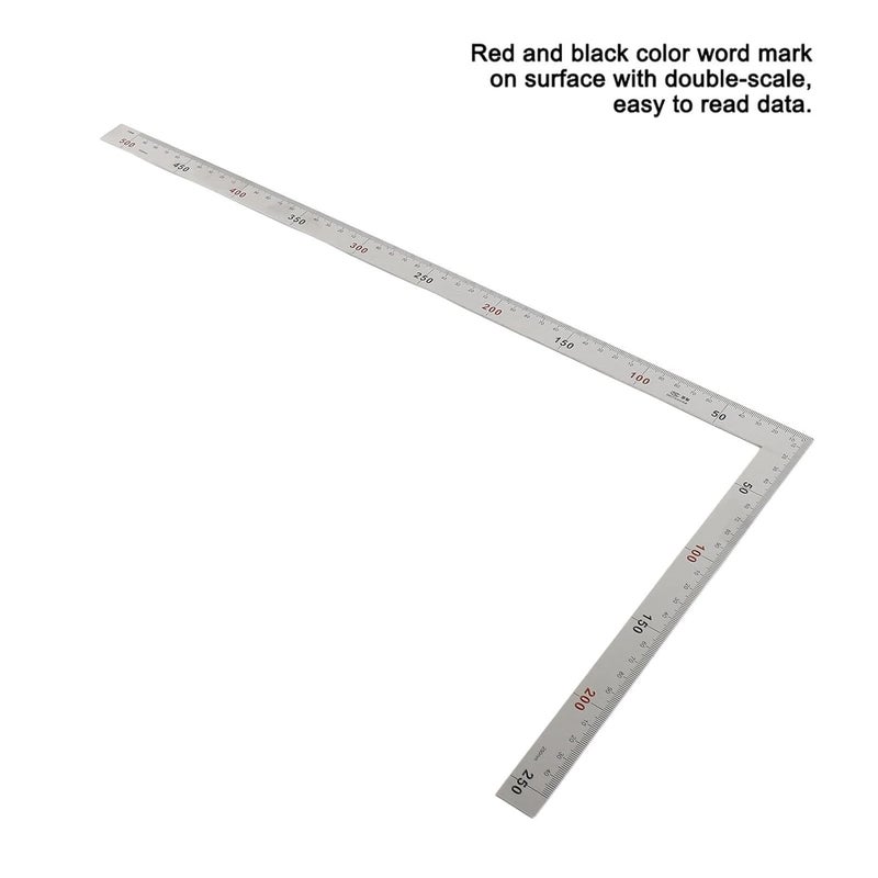 Stainless Steel Right Angle Ruler 500mm x 250mm Precision Measurement Tool - Image 5