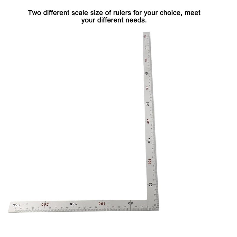 Stainless Steel Right Angle Ruler 500mm x 250mm Precision Measurement Tool - Image 4