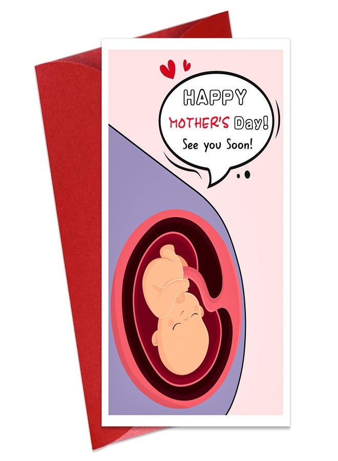 JUESMOS First Mothers Day Card for Mom from Bump Happy 1st Mothers Day Greeting Card with Envelope First Mothers Day Pregnancy Gift Card for Mother To Be First Time Mom New Mom Expecting Mom - Image 1