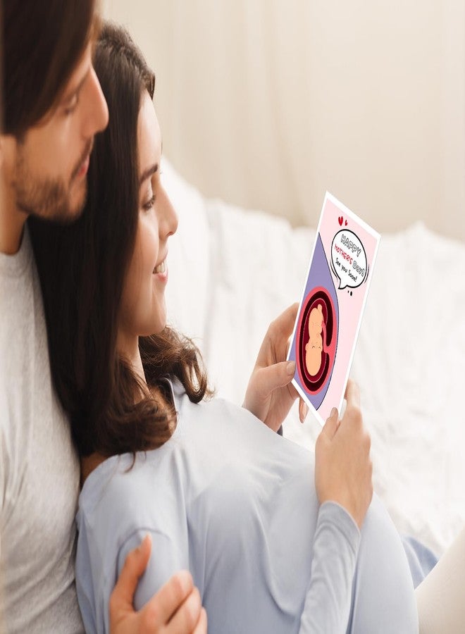 JUESMOS First Mothers Day Card for Mom from Bump Happy 1st Mothers Day Greeting Card with Envelope First Mothers Day Pregnancy Gift Card for Mother To Be First Time Mom New Mom Expecting Mom - Image 3