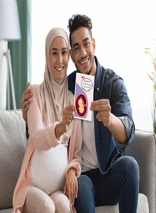 JUESMOS First Mothers Day Card for Mom from Bump Happy 1st Mothers Day Greeting Card with Envelope First Mothers Day Pregnancy Gift Card for Mother To Be First Time Mom New Mom Expecting Mom - Image 4