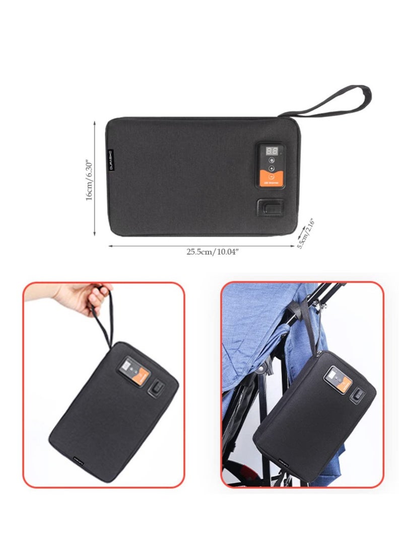 سخان مناديل السيارة مع شاشة عرض رقمية محمولة بمنفذ USB وحقيبة تدفئة ترموستات للأطفال قابلة للتعديل حتى 80 قطعة للاستخدام المنزلي والسفر والتخييم - Image 5