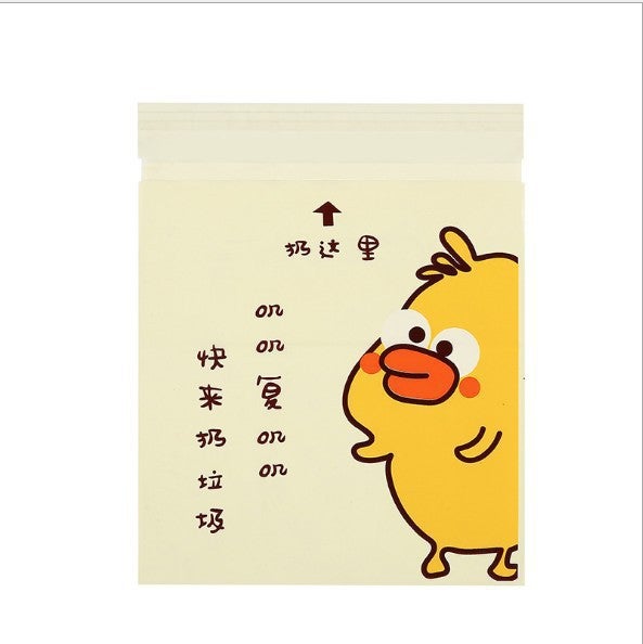 Car garbage bag creative self-adhesive disposable garbage bag wholesale car home student sticker storage bag Yellow Chicks (pack of 15) 