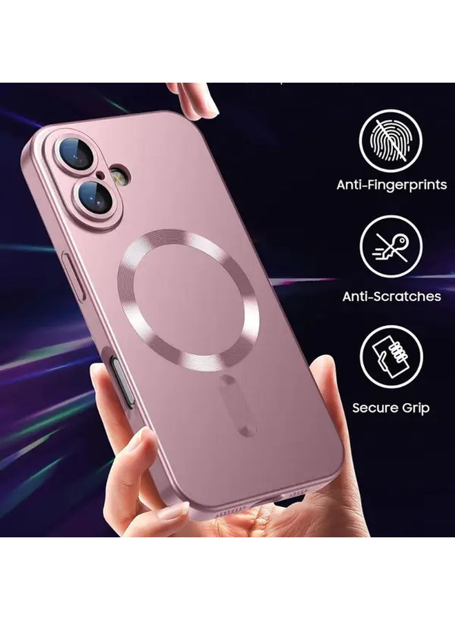 Luxury Metallic Paint Soft TPU Case For IPhone 16 Plus Cover With Magnetic Magsafe Shockproof Purple - Image 4