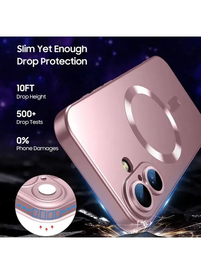 Luxury Metallic Paint Soft TPU Case For IPhone 16 Plus Cover With Magnetic Magsafe Shockproof Purple - Image 5