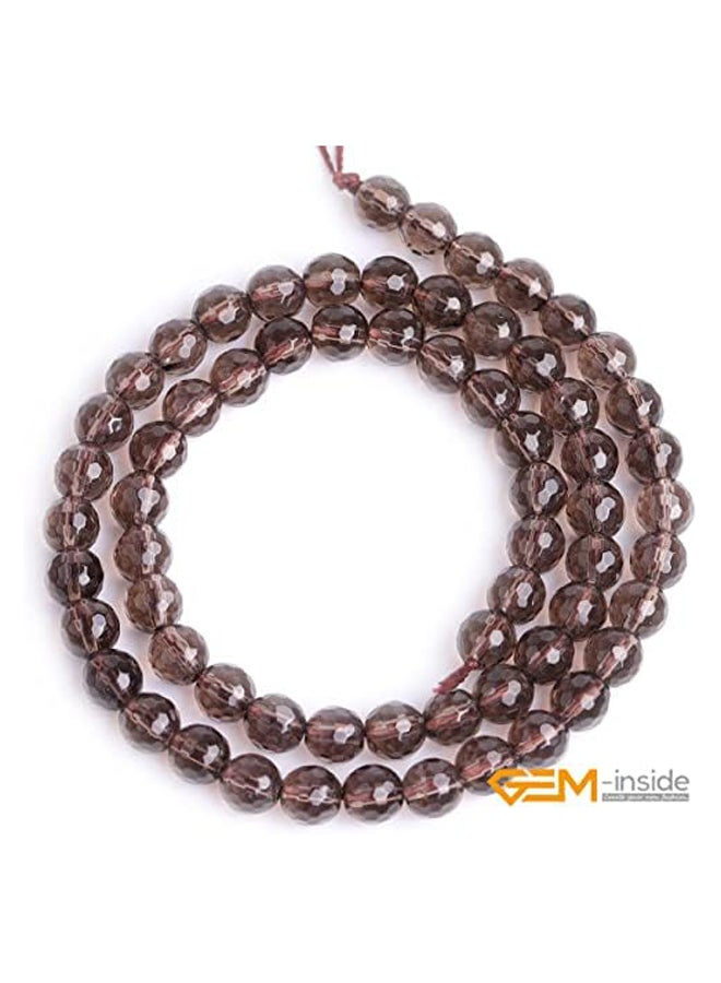 GEM-Inside 6 مللي متر أحجار كريمة كوارتز سموكي طبيعية خرز فضفاض الأوجه بني AAA كريستال حجر الطاقة الطاقة لصنع المجوهرات 15"  - Image 3
