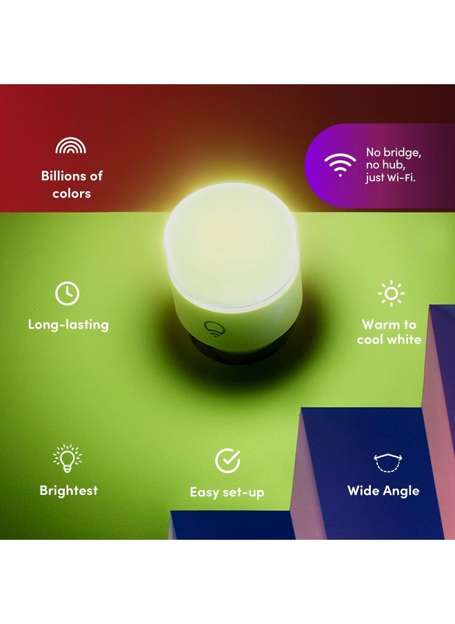 Lifx - Lifx Color  A19 1100 Lumens  Wi-Fi Smart Led Light Bulb  Billions Of Colors And Whites  No Bridge Required  Works With Alexa  Hey Google  Homekit And Siri Multicolor  2 Pack - Image 1