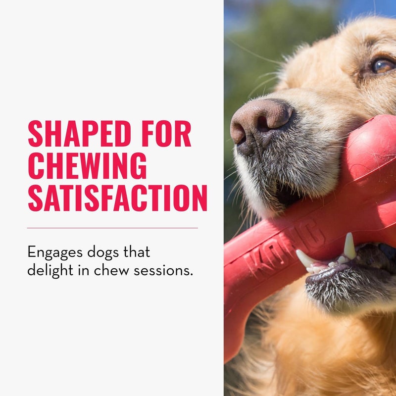 KONG Goodie Bone - Classic Durable Natural Rubber Dog Bone, Supports Mental Engagement - Treat Dispensing - Red - for Medium Dogs - Image 3