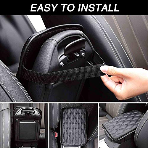 WINKA Center Console Cover, Waterproof PU Leather Auto Armrest Cushion Pad for Vehicle, SUV, Truck Car Accessories (Black) - Image 4