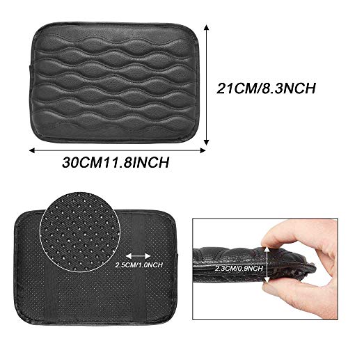 WINKA Center Console Cover, Waterproof PU Leather Auto Armrest Cushion Pad for Vehicle, SUV, Truck Car Accessories (Black) - Image 2
