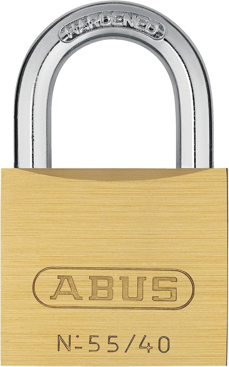Abus 55/40 Solid Brass Padlock with 2 Keys for School, Gym, Cabinet 1 1/2in (40mm) Wide, Keyed Different - Image 1