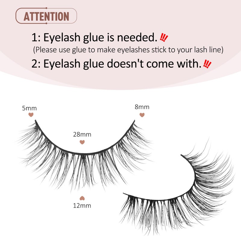 Onlyall Wispy Lashes Natural Look Short Eyelashes Lite Volume False Eyelashes Natural Lashes Soft False Eye Lashes Pack 7 Pairs D4 - Image 2