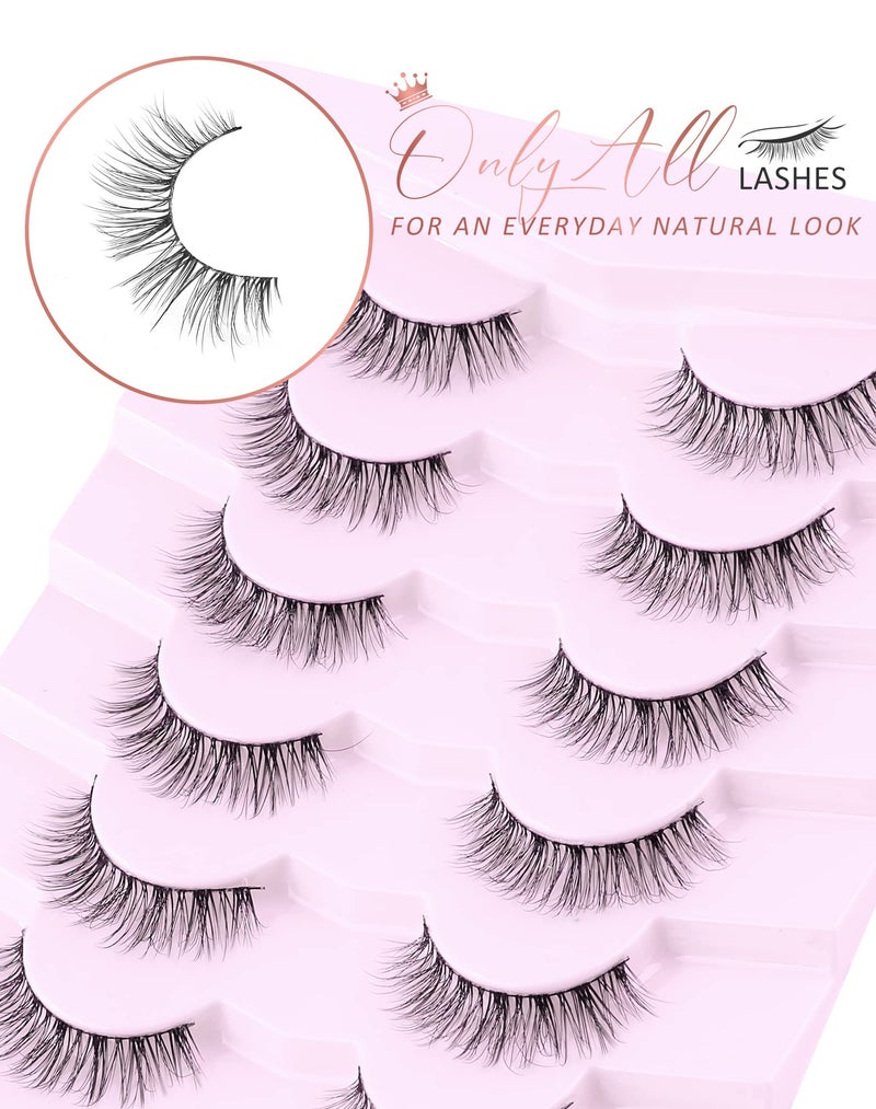 Onlyall Wispy Lashes Natural Look Short Eyelashes Lite Volume False Eyelashes Natural Lashes Soft False Eye Lashes Pack 7 Pairs D4 - Image 4