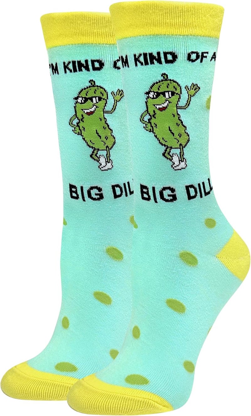 WHOTAY Funny Pickles Socks Crazy Novelty Pickle Gifts for Women Men and Kids Fun Socks Mens Gag Gifts - Image 1