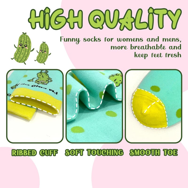 WHOTAY Funny Pickles Socks Crazy Novelty Pickle Gifts for Women Men and Kids Fun Socks Mens Gag Gifts - Image 4