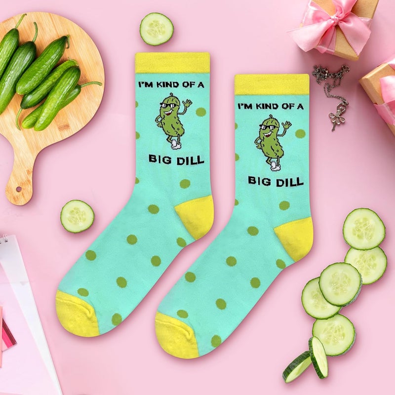 WHOTAY Funny Pickles Socks Crazy Novelty Pickle Gifts for Women Men and Kids Fun Socks Mens Gag Gifts - Image 3