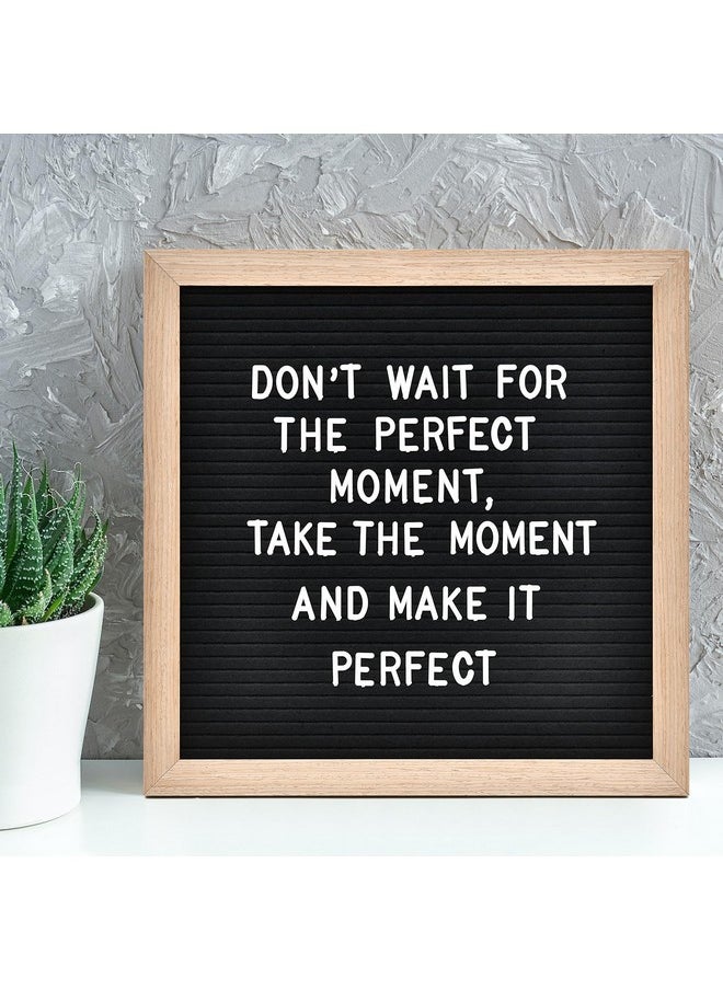Veskaoty Felt Letter Board With 460 Letters Numbers & Symbols 12 X 12 Inch Changeable Message Board With Wooden Frame Wall Mount Hook (Black Board & Wood Frame)  - Image 5