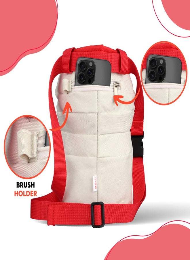 Mefu Yogurt Chalk Bag for Rock Climbing, Bouldering, and Weightlifting - Asian-Inspired Design - Premium Chalk Bucket with Quick-Clip Belt, Zipper Pocket, Brush Holder - Great Gift for Climbers - Image 4