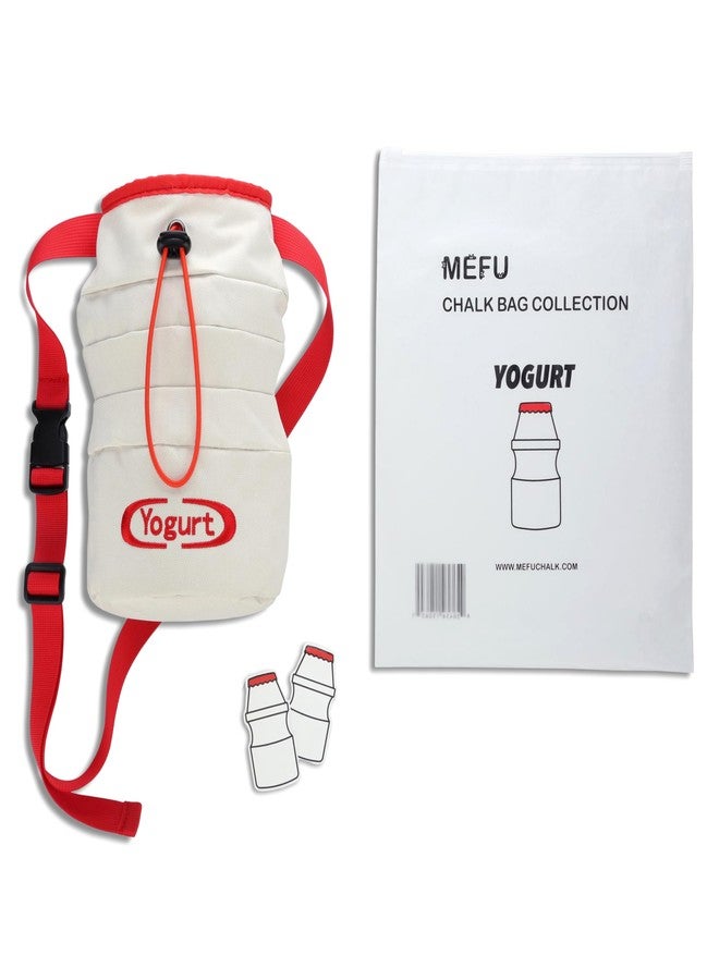 Mefu Yogurt Chalk Bag for Rock Climbing, Bouldering, and Weightlifting - Asian-Inspired Design - Premium Chalk Bucket with Quick-Clip Belt, Zipper Pocket, Brush Holder - Great Gift for Climbers - Image 2
