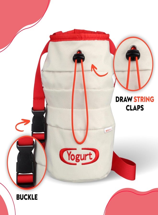 Mefu Yogurt Chalk Bag for Rock Climbing, Bouldering, and Weightlifting - Asian-Inspired Design - Premium Chalk Bucket with Quick-Clip Belt, Zipper Pocket, Brush Holder - Great Gift for Climbers - Image 3