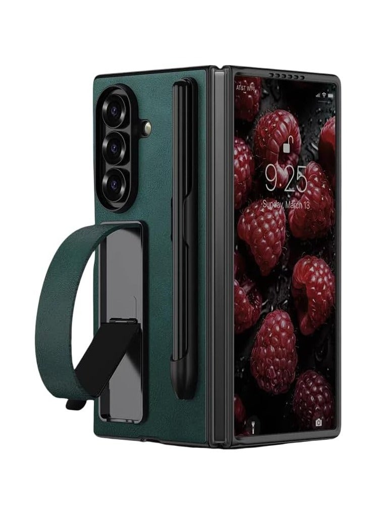 general The case is compatible with the Samsung Galaxy Z Fold7, with a built-in wristband holder and pen slot. It is a multi-functional protective case suitable for the Samsung Z Fold7 2025