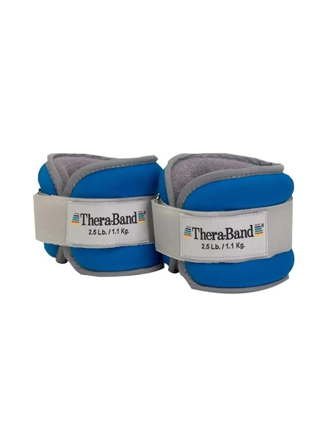 TheraBand Comfort Fit Ankle & Wrist Weight Set – 2.2kg Pair (1.10kg Each) – Adjustable Cuff Weights for Exercise, Walking, & Physical Therapy – Blue - Image 1