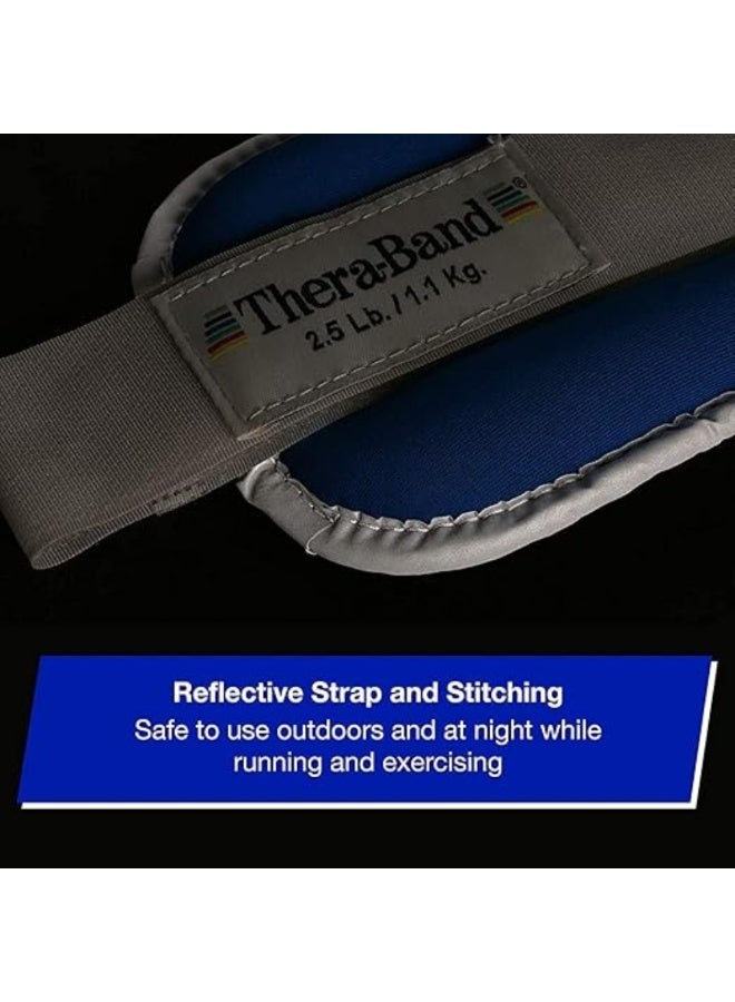 TheraBand Comfort Fit Ankle & Wrist Weight Set – 2.2kg Pair (1.10kg Each) – Adjustable Cuff Weights for Exercise, Walking, & Physical Therapy – Blue - Image 3