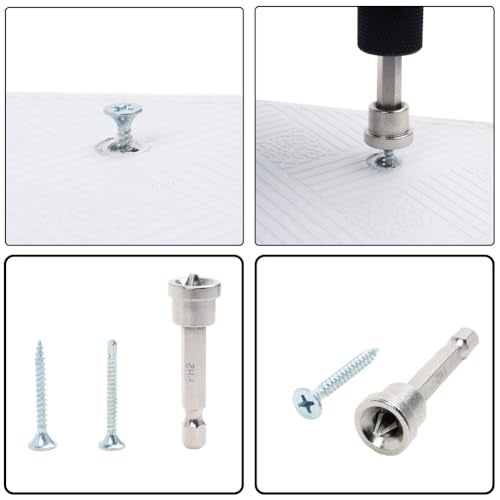 AUTOTOOLHOME 6PCS Magnetic Drywall Screw Setter Bits Set – Plasterboard Screwdriver Driver Bits with 2" Quick Change Holder, Depth Stop Positioning Batch Head for Drill & Impact Driver - Image 2