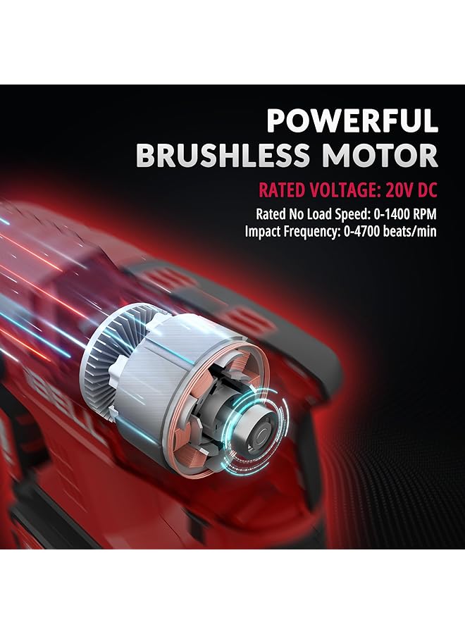 آي بيل مثقاب مطرقة دوارة بدون فرشاة Bh22 47، 20 فولت تيار مستمر، بطارية Sds Plus، 0-1400 دورة في الدقيقة، 2.2 جول، طاقة تأثير، 4 أوضاع للخرسانة والخشب والصلب، يتضمن بطارية 4 أمبير وشاحن في صندوق BMC - Image 5