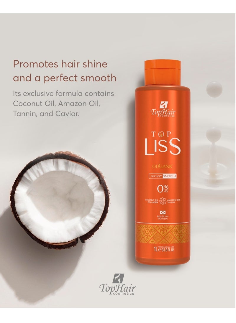 tophair cosmetics - Top Liss Brazilian Protein for Curly Hair – Formaldehyde-Free 1000 ml - Image 1