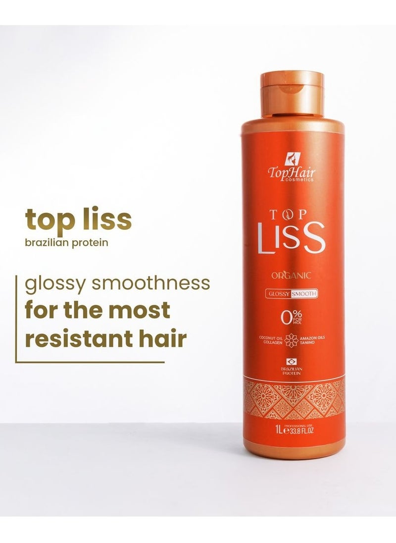 tophair cosmetics - Top Liss Brazilian Protein for Curly Hair – Formaldehyde-Free 1000 ml - Image 1