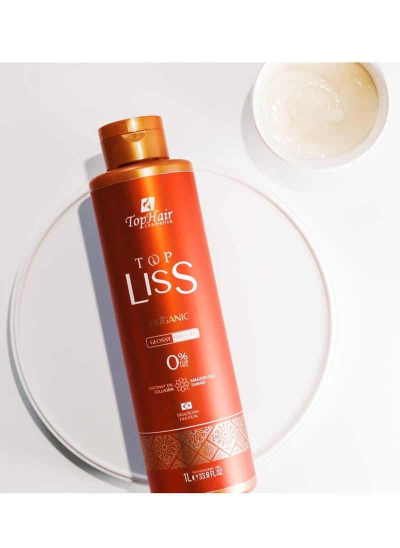 tophair cosmetics - Top Liss Brazilian Protein for Curly Hair – Formaldehyde-Free 1000 ml - Image 1