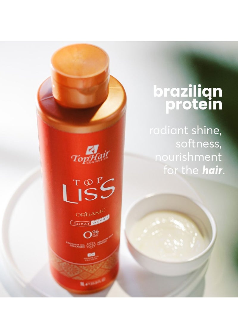 tophair cosmetics - Top Liss Brazilian Protein for Curly Hair – Formaldehyde-Free 1000 ml - Image 1