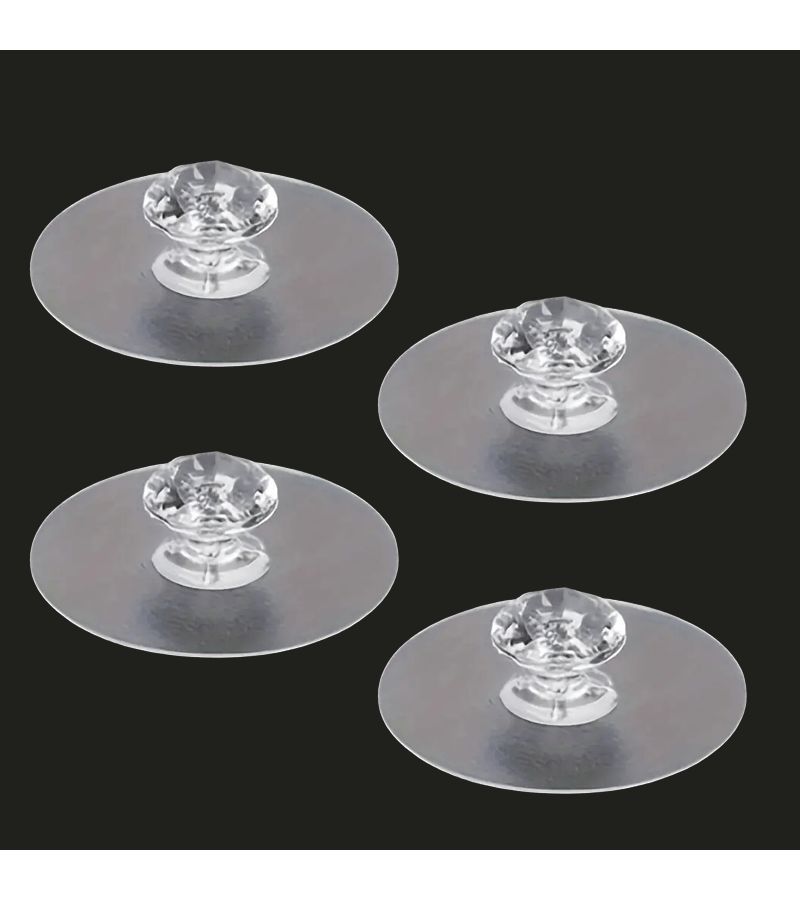 2 Modern Plastic Suction Cup Handles for Smooth Surfaces Cabinets Drawers No Drilling - Image 2