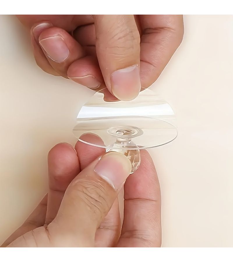2 Modern Plastic Suction Cup Handles for Smooth Surfaces Cabinets Drawers No Drilling - Image 3