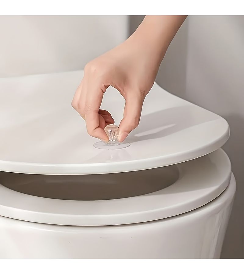 2 Modern Plastic Suction Cup Handles for Smooth Surfaces Cabinets Drawers No Drilling - Image 1