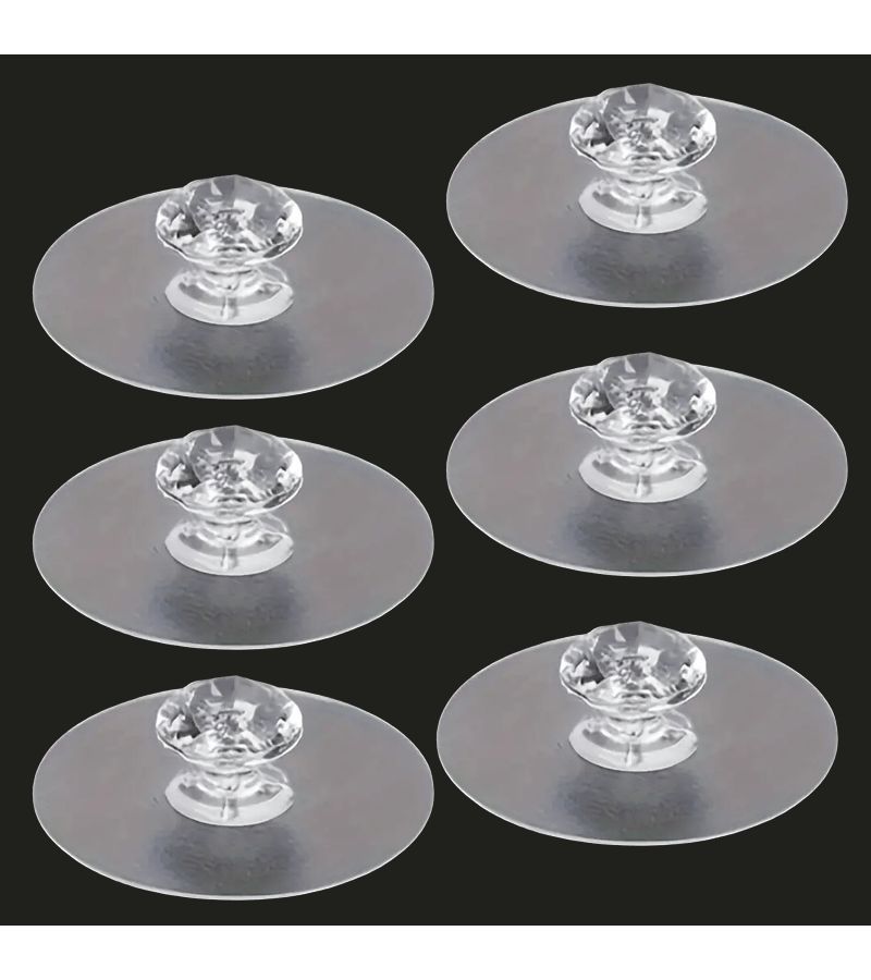 2 Modern Plastic Suction Cup Handles for Smooth Surfaces Cabinets Drawers No Drilling - Image 4