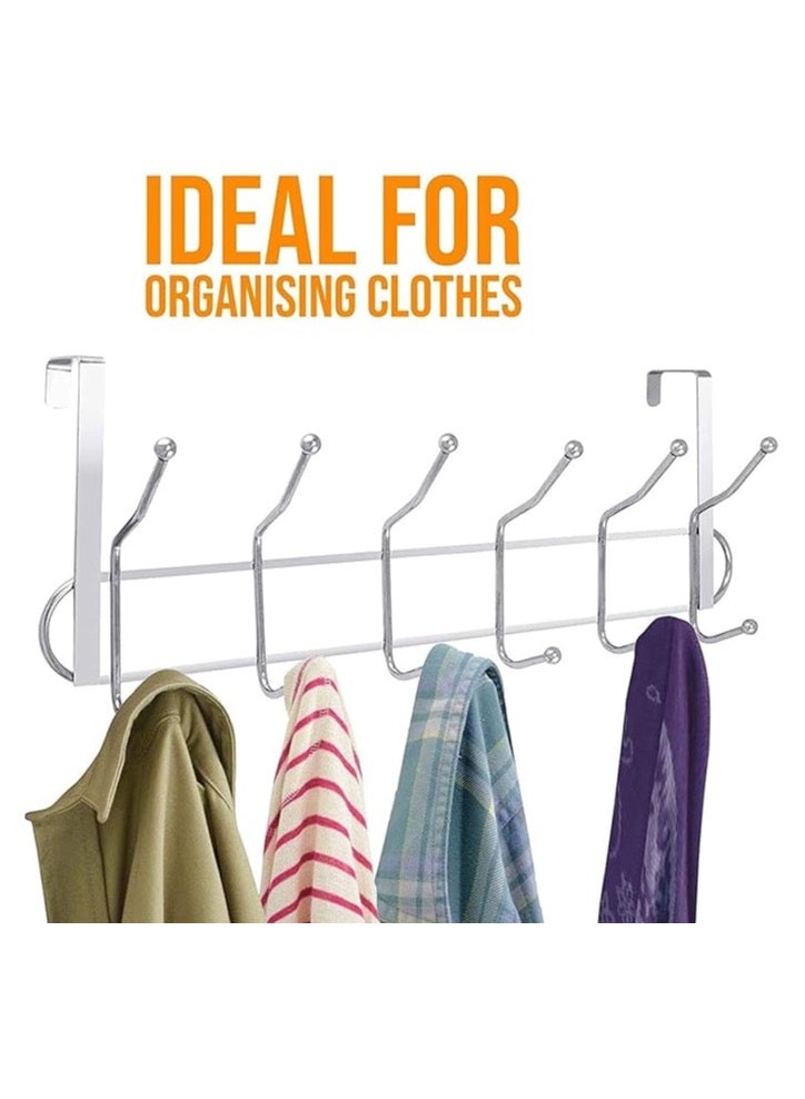 ZO7 Door hanger, 12 hooks over the door hanger, best hanger for hanging towels men and women clothing (stainless steel - coating) - Image 4