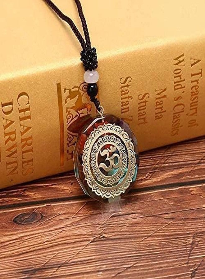 MRIYA Chakra Orgonite Necklace with Healing Crystals to Improve Positive Energy Through Meditation, Yoga, Reiki, and Om Protects Negative Energy Om Pendant Rope Chain for Men Women - Image 5