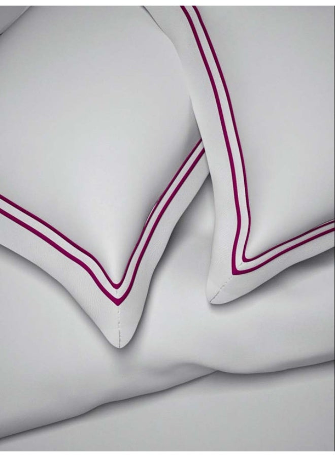 MULBERRY LIVING 100% Cotton - 400Tc Sovereign Whites King Size (180X200 Cms) Fitted Bedsheet With 2 Pillow Covers (50X75 Cm) - White - Image 5