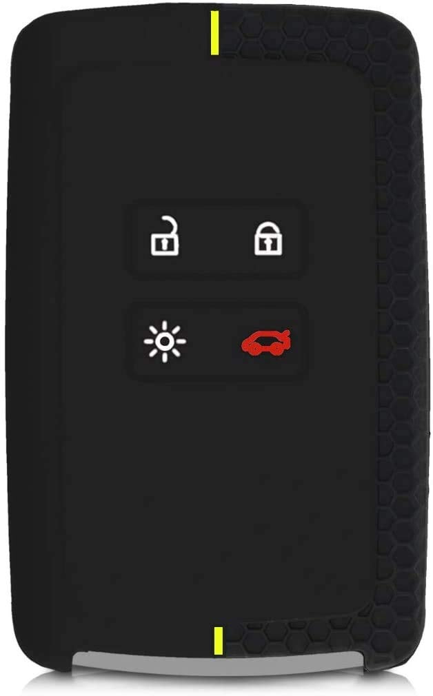 JVCV® Soft Silicone Key Cover Compatible with Renault Duster Kiger Triber Smart Key - Stylish Durable Protective (Black) - Image 3