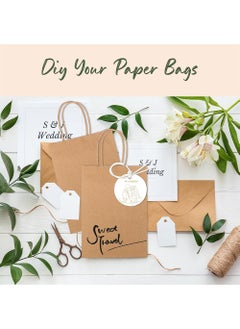 YOUGE 50-Piece Paper Gift Bag Set Brown, Small Paper Bags with Handles Bulk, Sturdy Grocery Retail Shopping Bags, Birthday Party Favor Bags, Craft Bags 8.2x4.3x10.6''  - Image 5
