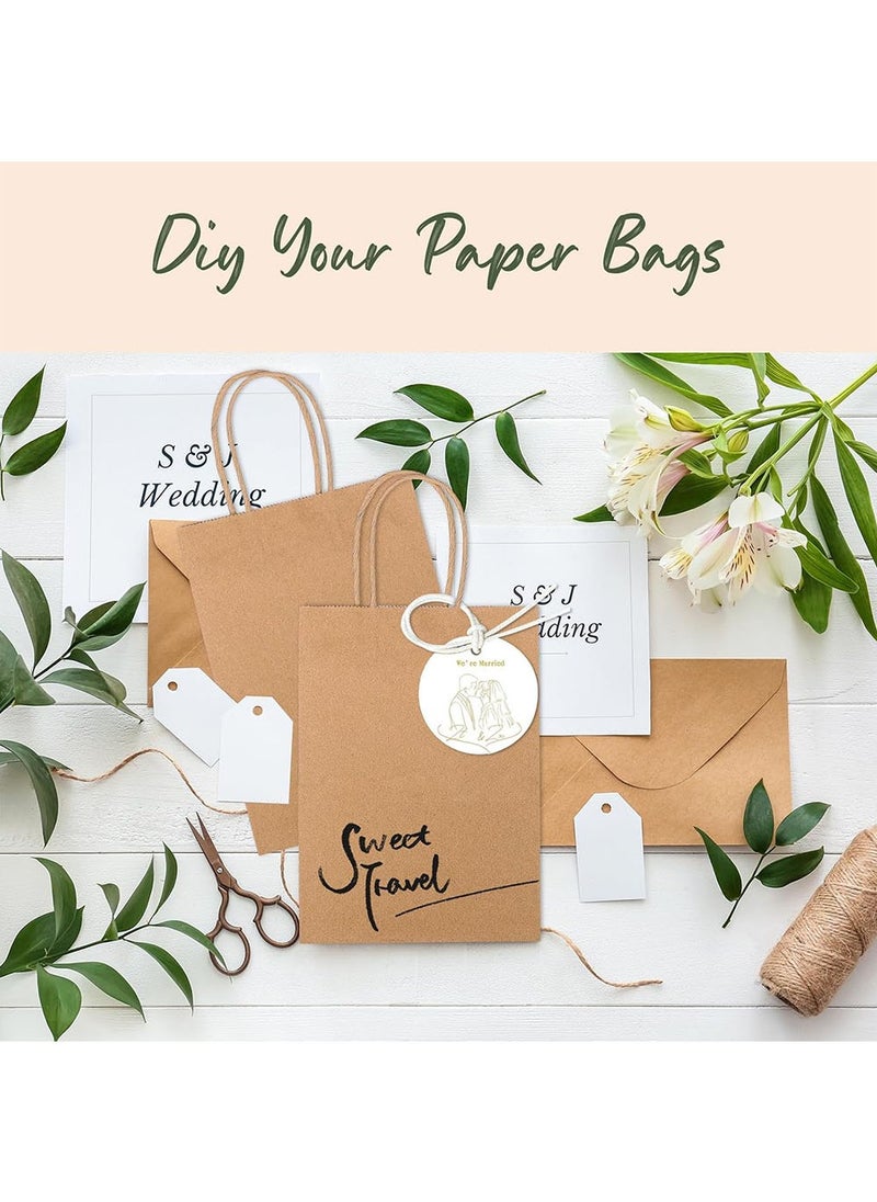 YOUGE 50-Piece Paper Gift Bag Set Brown, Small Paper Bags with Handles Bulk, Sturdy Grocery Retail Shopping Bags, Birthday Party Favor Bags, Craft Bags 8.2x4.3x10.6''  - Image 5