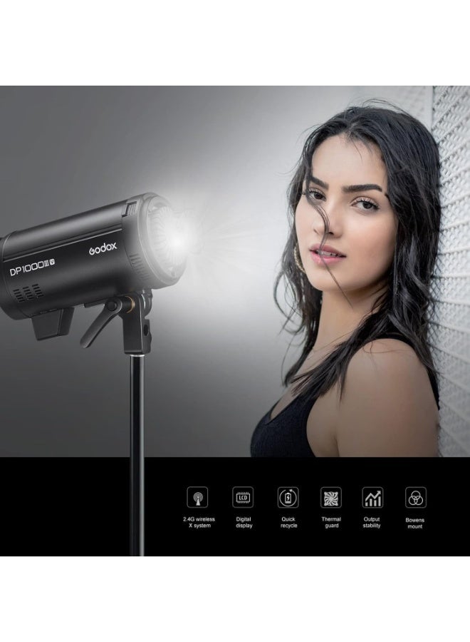 Godox فلاش استوديو مطور DP1000III-V 1000Ws طاقة GN140 5600±200K إضاءة ستروب لاسلكية نظام X مدمج مع قاعدة باوينز لصور الفلاش - Image 2